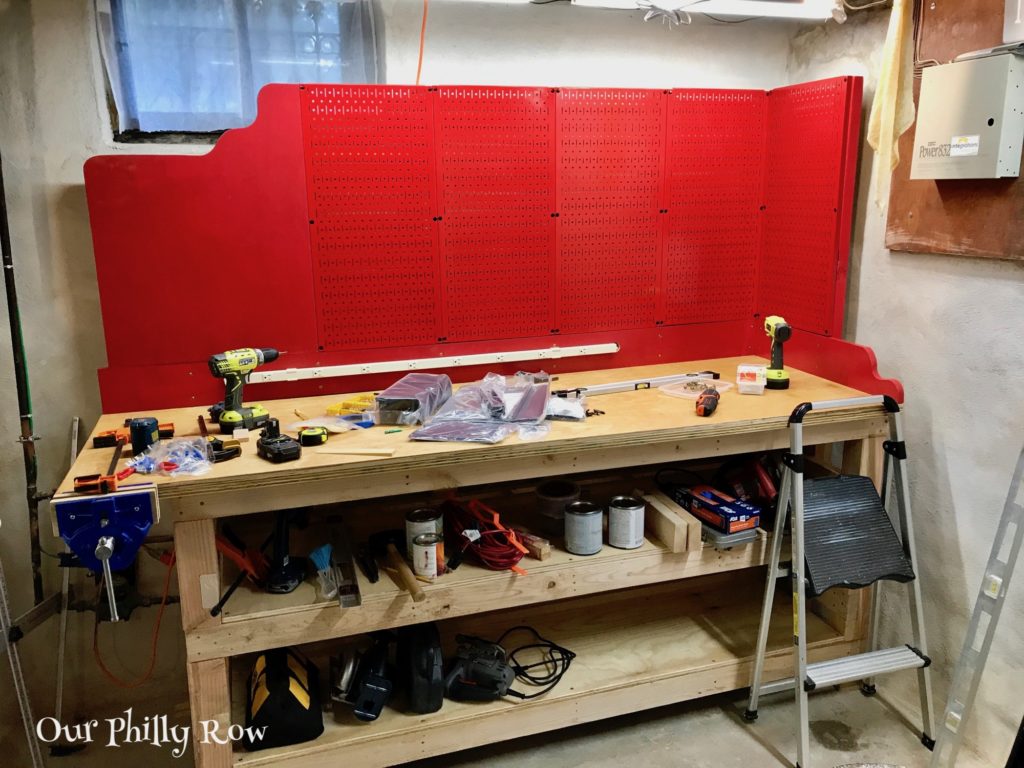 Sexy Workbench Project - Sexy red pegboard panels